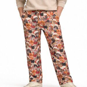 Tipsy Elves Christmas Cat Pants Santa Hat Print Holiday Party Size 36W